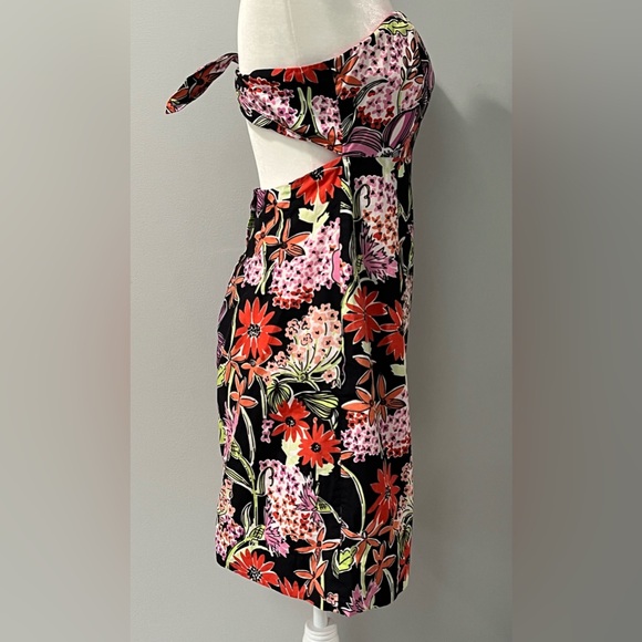 Lilly Pulitzer Petite 8 Sabrina Strapless Dress Black Flower Market Vintage 90’s - Picture 5 of 15